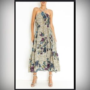 EUC Warm- Sunshine Dress in Black Multi. Size 1/ Small